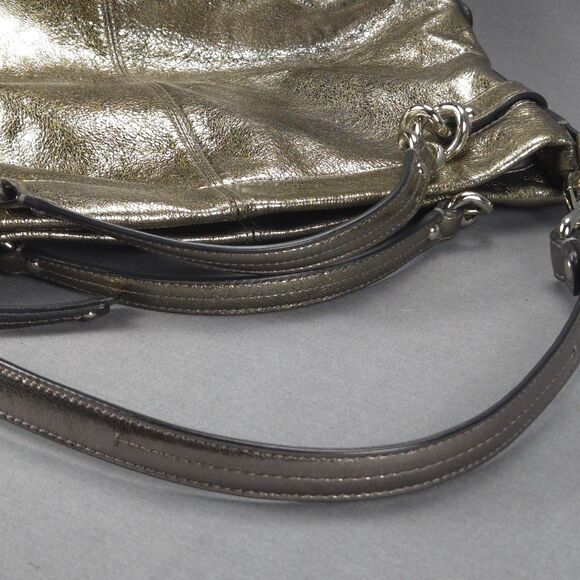 Coach Brooke Hobo Bag Metallic Gold Leather F17165 Slouchy Shoulder Purse Y2K - Picture 12 of 16